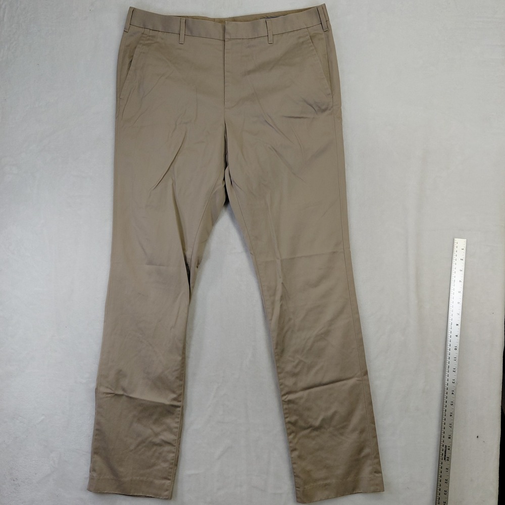 Bonobos Slim Fit Chinos Tan Khaki Cotton Dress Pants Men 35/34 Wednesday Warrior